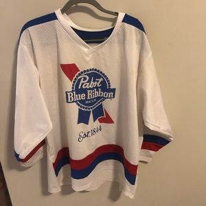 Pabst Blue Ribbon (PBR) hockey jersey. ONE SIZE